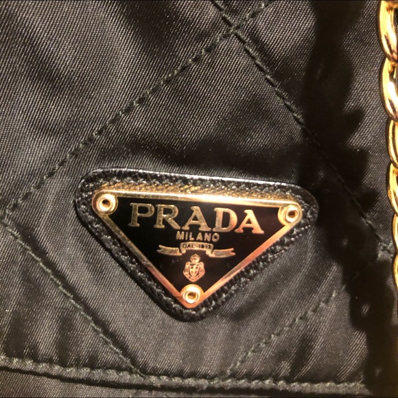 Original Prada nylon top zip chain handle satchel - Picture 8 of 9